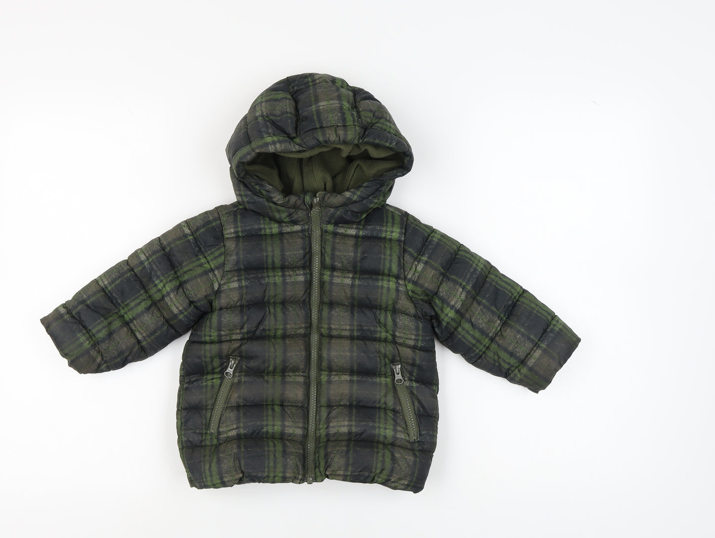 Benetton Unisex Baby Green Puffer Jacket 12M