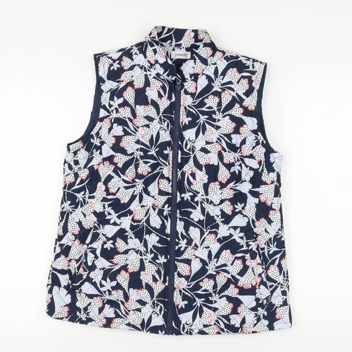 Damart Women's Blue Floral Waistcoat - Size S