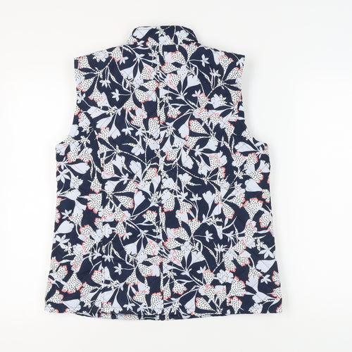 Damart Women's Blue Floral Waistcoat - Size S