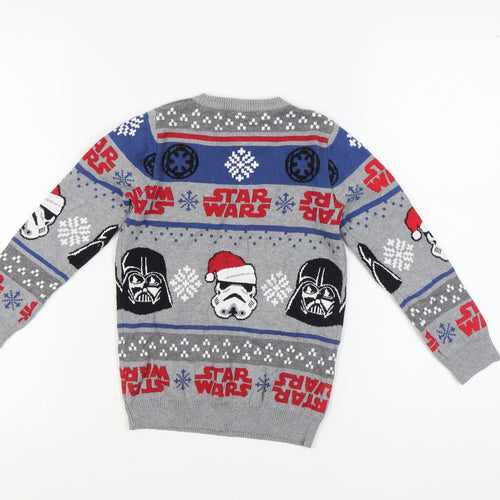Star Wars Boys Grey Graphic Christmas Jumper, Size 6 Years