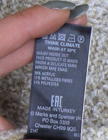 Marks and Spencer Beige Cable-Knit Cardigan L Women
