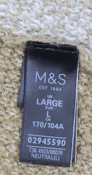 Marks and Spencer Beige Cable-Knit Cardigan L Women