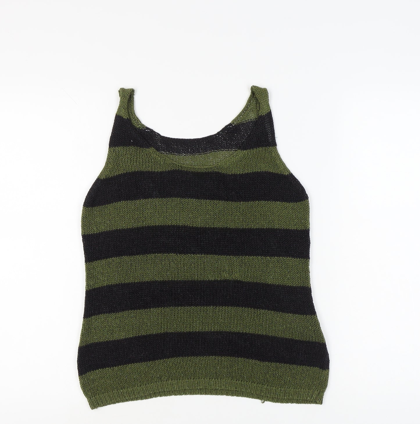 Next Women's Green & Black Striped Tank Top, Size 10