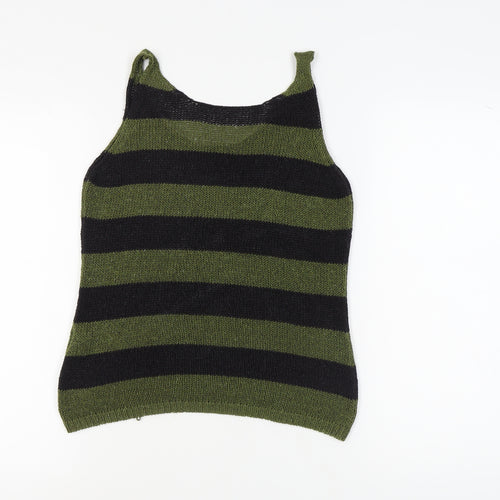 Next Women's Green & Black Striped Tank Top, Size 10