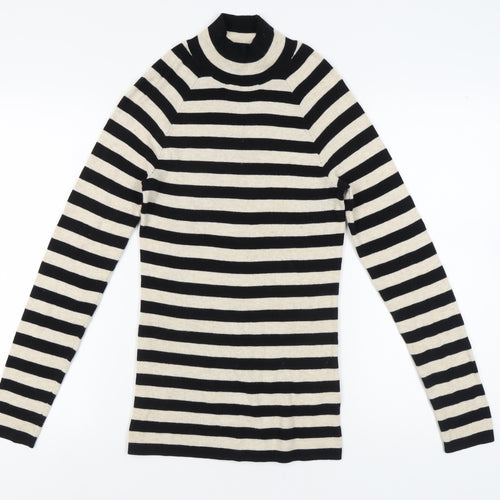 Next Women's Black Striped Pullover Jumper, Size 12
