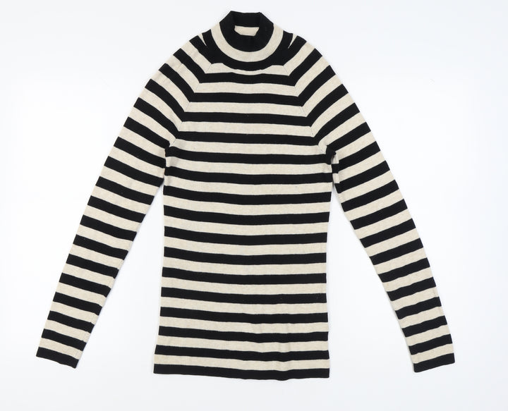 Next Women's Black Striped Pullover Jumper, Size 12