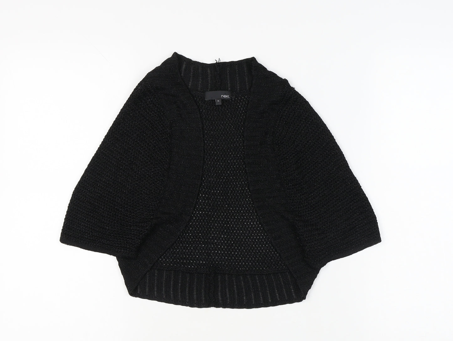 Next Women's Black Open-Knit Cardigan XL