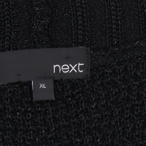 Next Women's Black Open-Knit Cardigan XL
