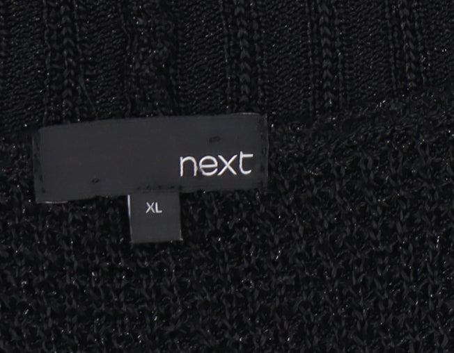 Next Women's Black Open-Knit Cardigan XL