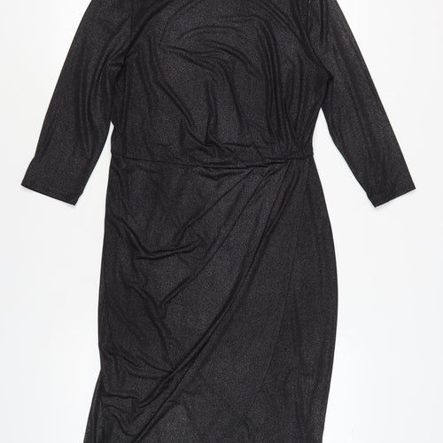 Marks and Spencer Black Sheath Dress, Size 12, Knee Length