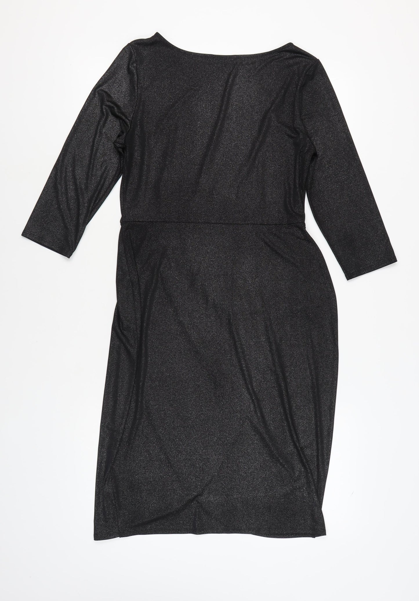 Marks and Spencer Black Sheath Dress, Size 12, Knee Length