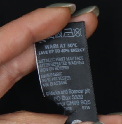 Marks and Spencer Black Sheath Dress, Size 12, Knee Length