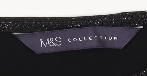 Marks and Spencer Black Sheath Dress, Size 12, Knee Length