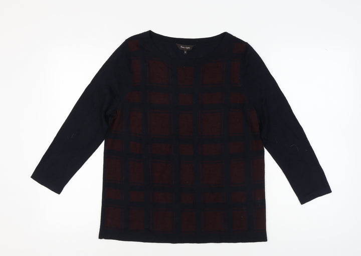 Phase Eight Women's Black Check Jumper Size 14