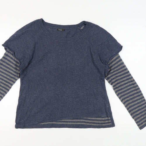 Roman Women's Blue Striped Pullover Jumper Size 16