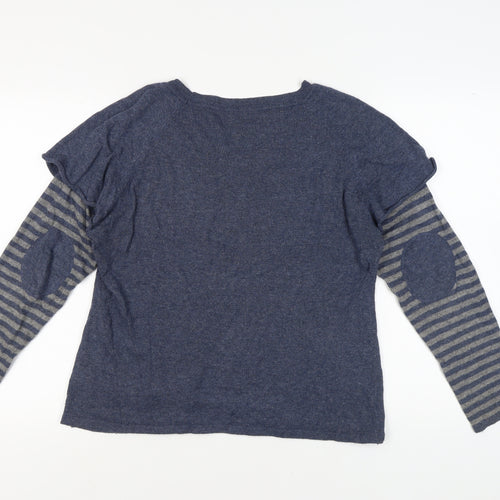 Roman Women's Blue Striped Pullover Jumper Size 16