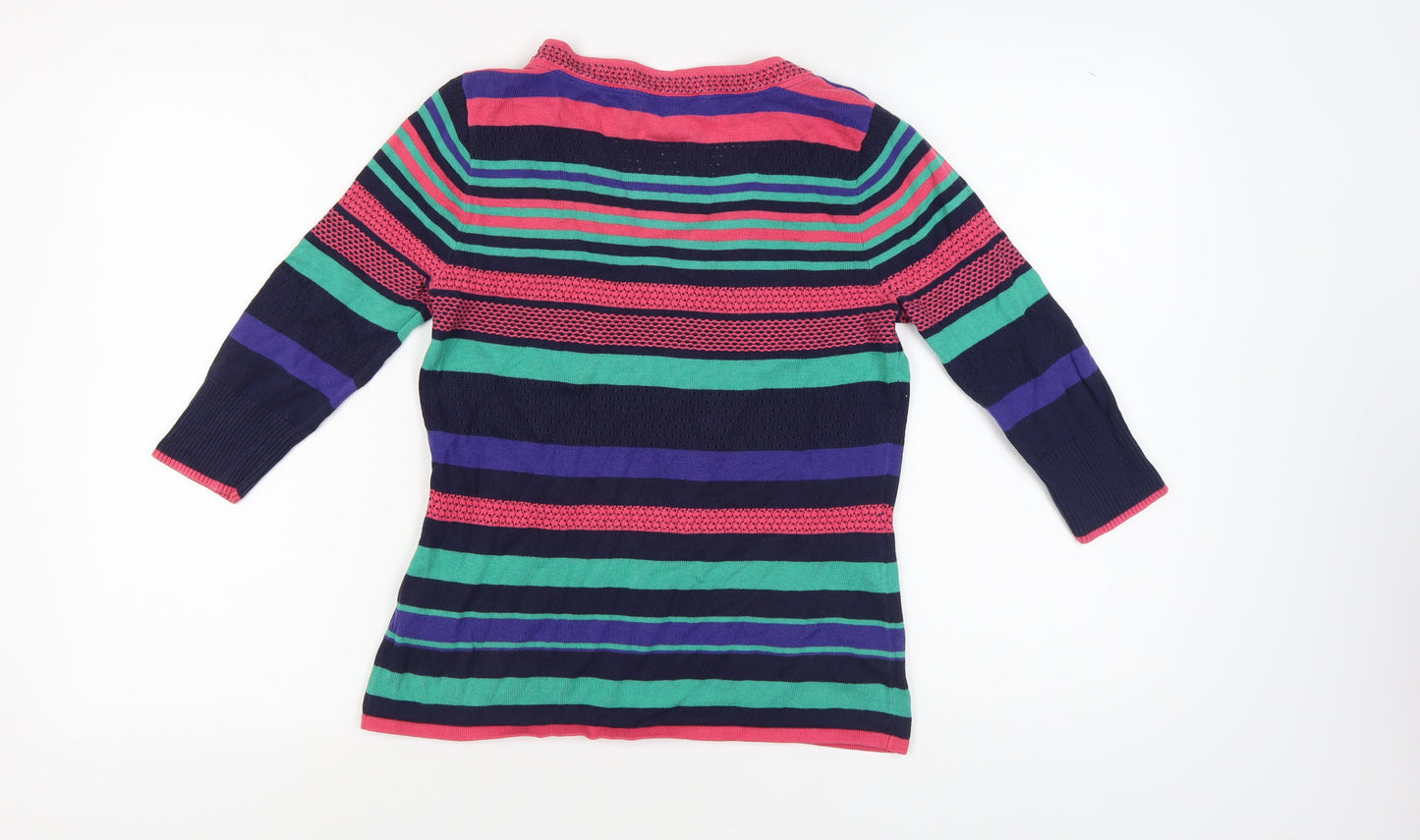 Climb High Dig Deep Women's Multicolour Striped Jumper 14