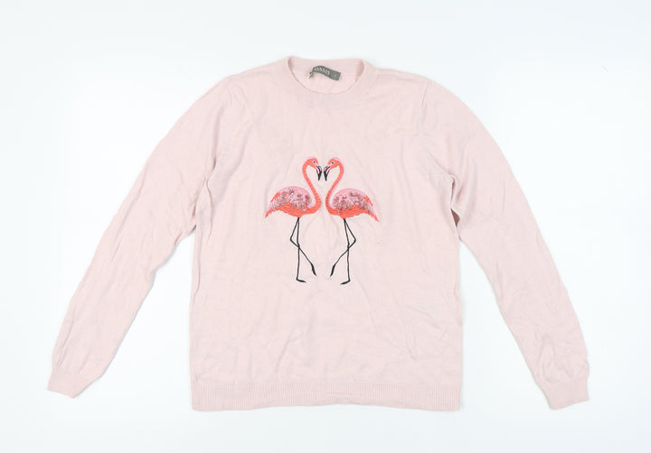 Oasis Women's Pink Flamingo Jumper, Size S, Casual Pullover