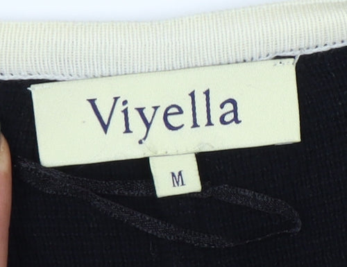 Viyella Women's Black Cardigan M 100% Cotton