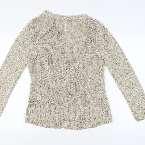 Marks and Spencer Women's Beige Crew Neck Pullover Size 14