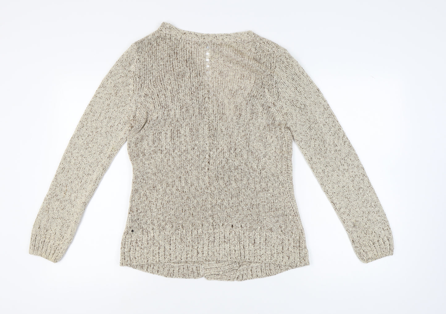 Marks and Spencer Women's Beige Crew Neck Pullover Size 14