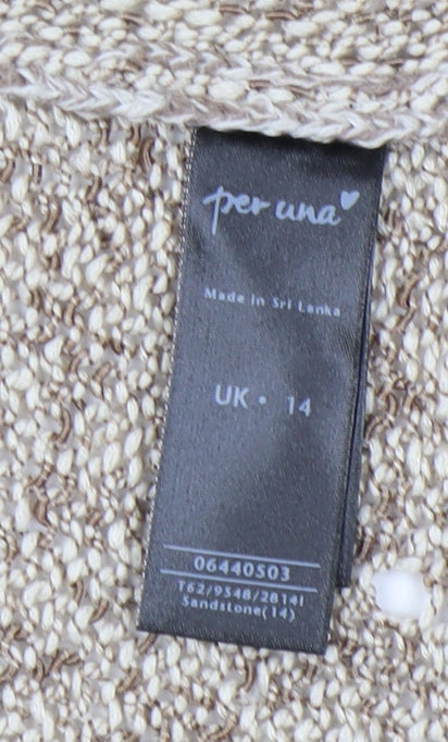 Marks and Spencer Women's Beige Crew Neck Pullover Size 14