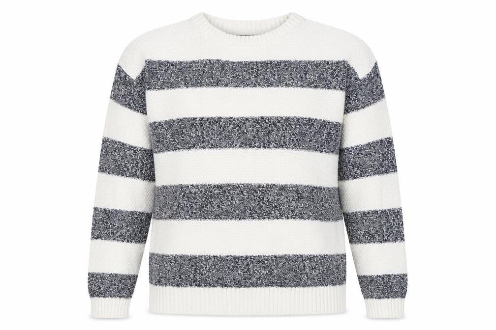 Front view of Maine New England Women's White Striped jumper, size 12