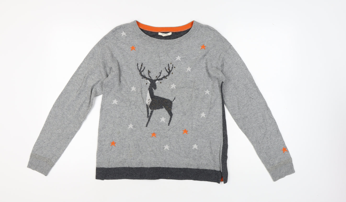 White Stuff Women's Grey Animal Print Jumper UK 12