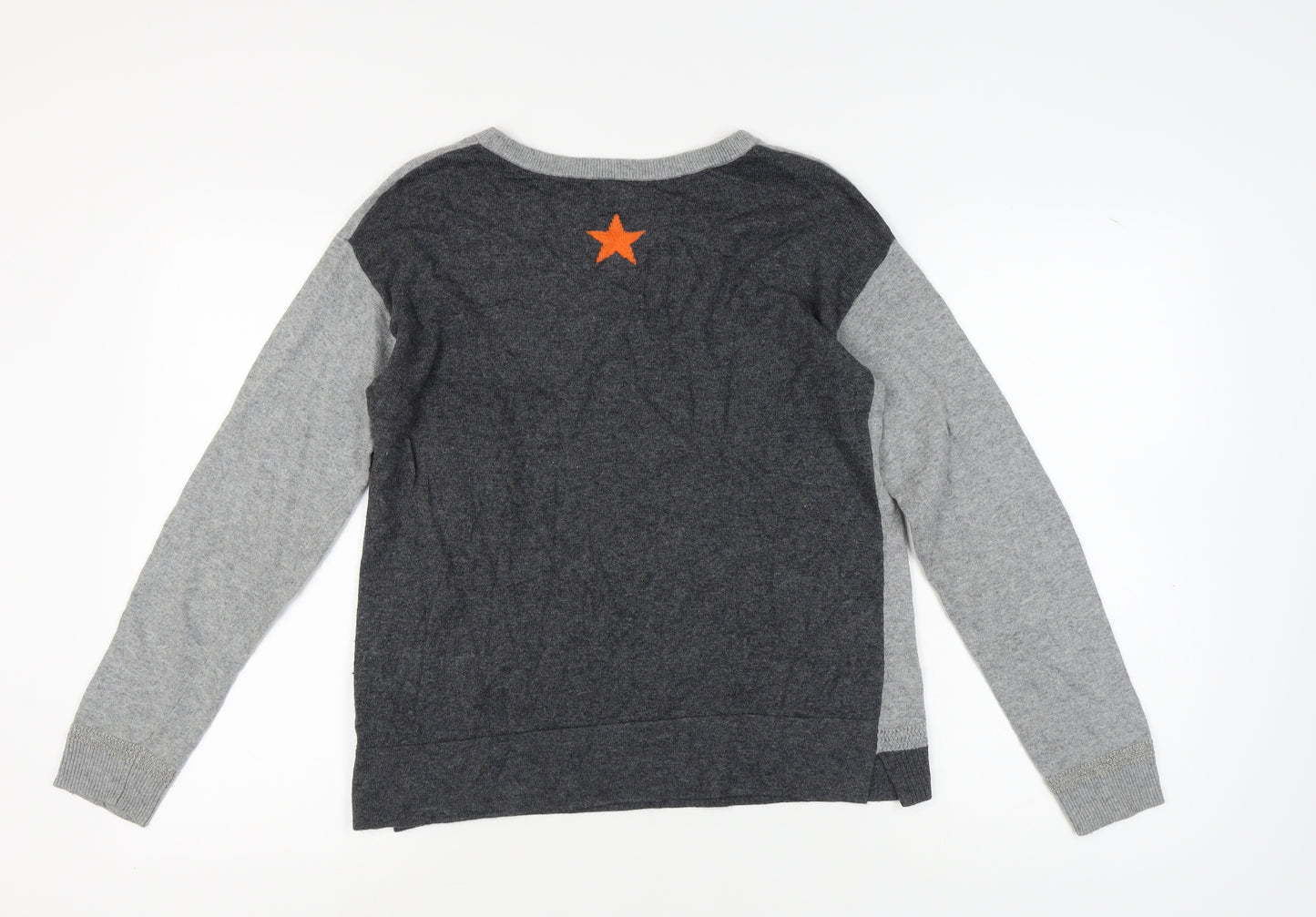 White Stuff Women's Grey Animal Print Jumper UK 12