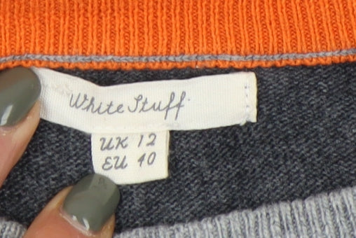 White Stuff Women's Grey Animal Print Jumper UK 12