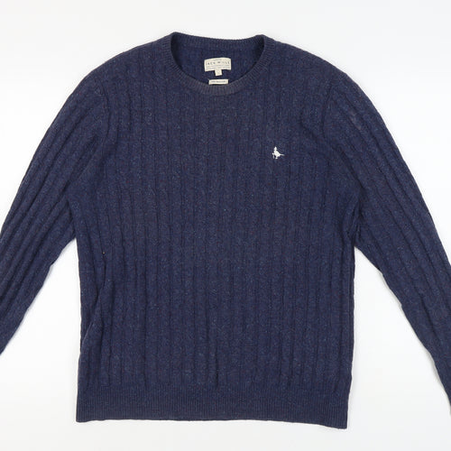 Jack Wills Men's Blue Cable-Knit Pullover Jumper S