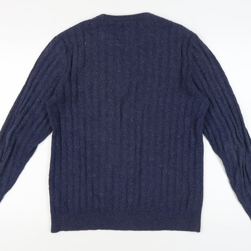 Jack Wills Men's Blue Cable-Knit Pullover Jumper S