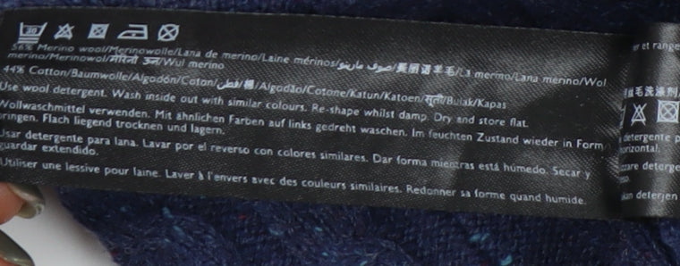 Jack Wills Men's Blue Cable-Knit Pullover Jumper S