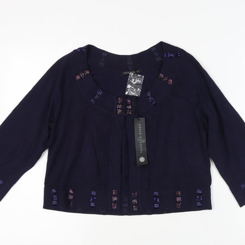 David Emanuel Women's Black Beaded Cardigan - Size 10