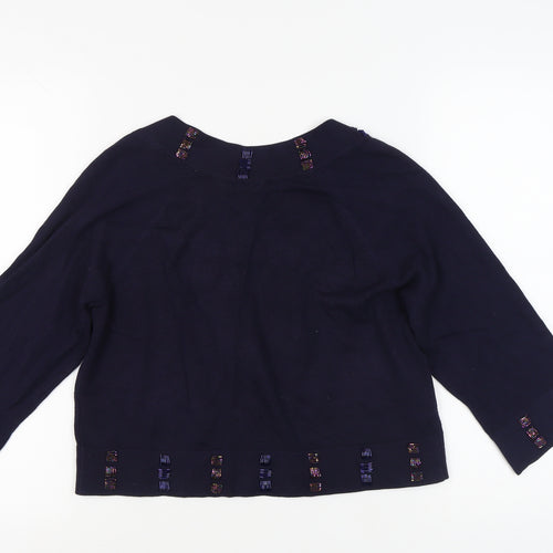 David Emanuel Women's Black Beaded Cardigan - Size 10