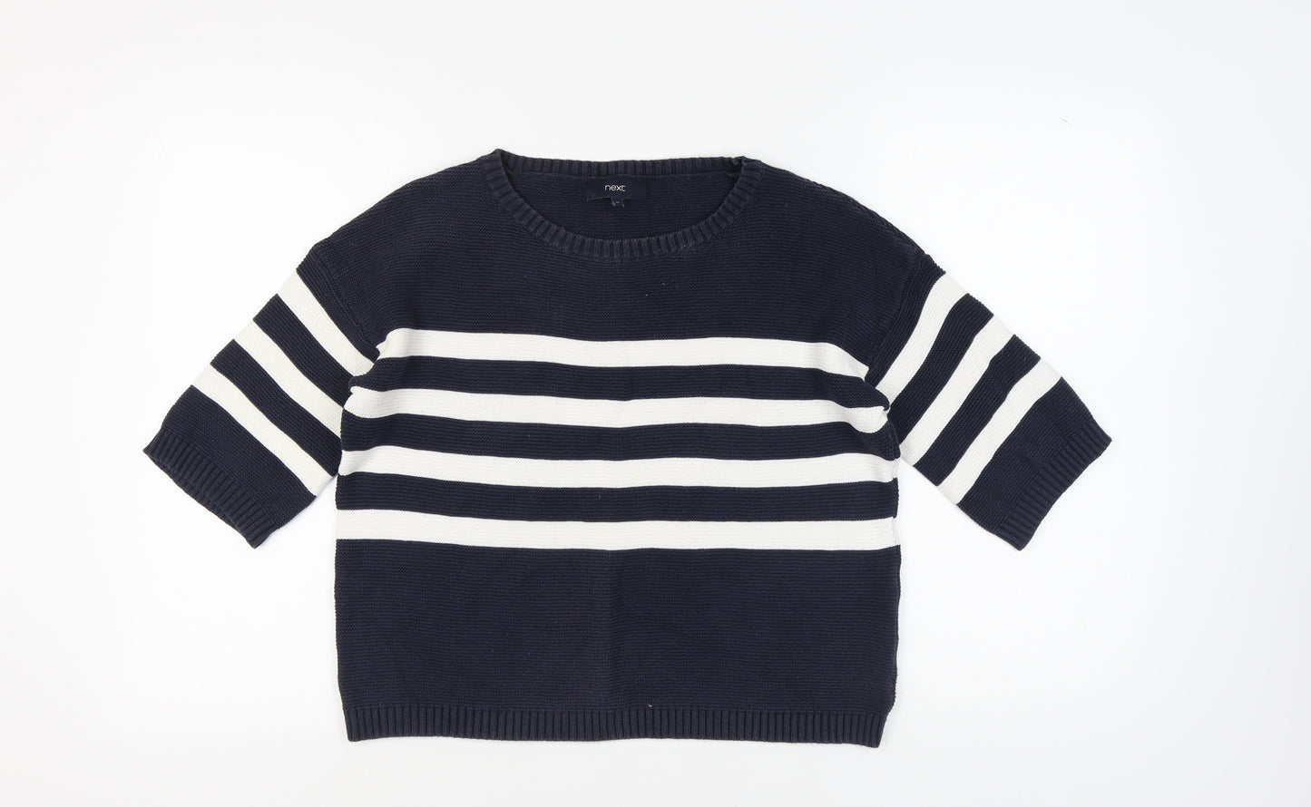 Next Women's Black & White Striped Pullover Jumper Size 12