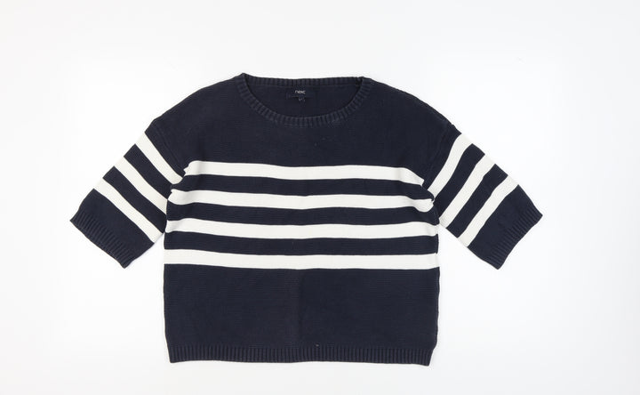 Next Women's Black & White Striped Pullover Jumper Size 12
