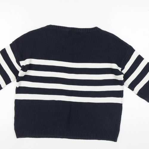 Next Women's Black & White Striped Pullover Jumper Size 12