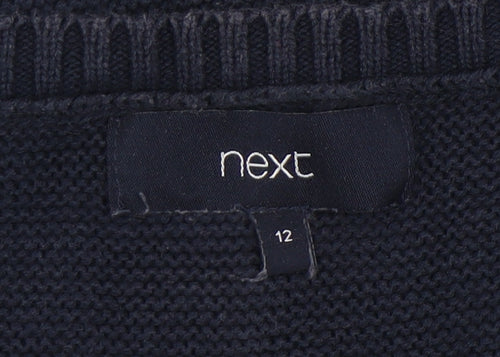 Next Women's Black & White Striped Pullover Jumper Size 12
