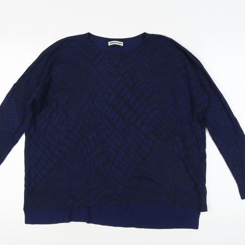 Whistles Women's Blue Geometric Pullover Jumper Size 8