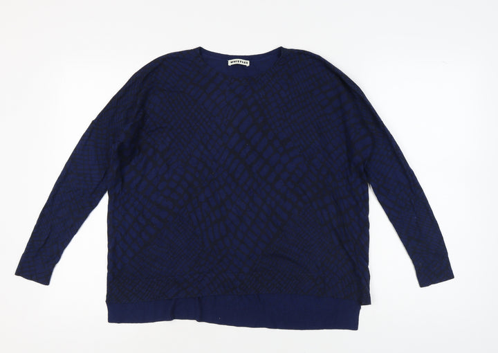 Whistles Women's Blue Geometric Pullover Jumper Size 8