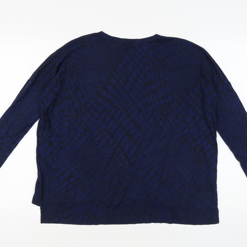 Whistles Women's Blue Geometric Pullover Jumper Size 8