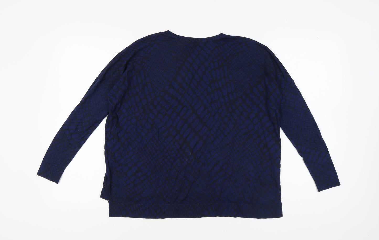 Whistles Women's Blue Geometric Pullover Jumper Size 8
