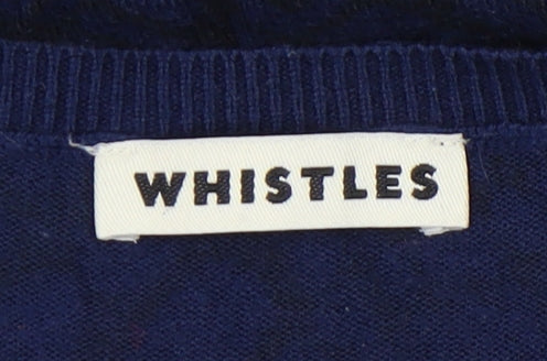 Whistles Women's Blue Geometric Pullover Jumper Size 8