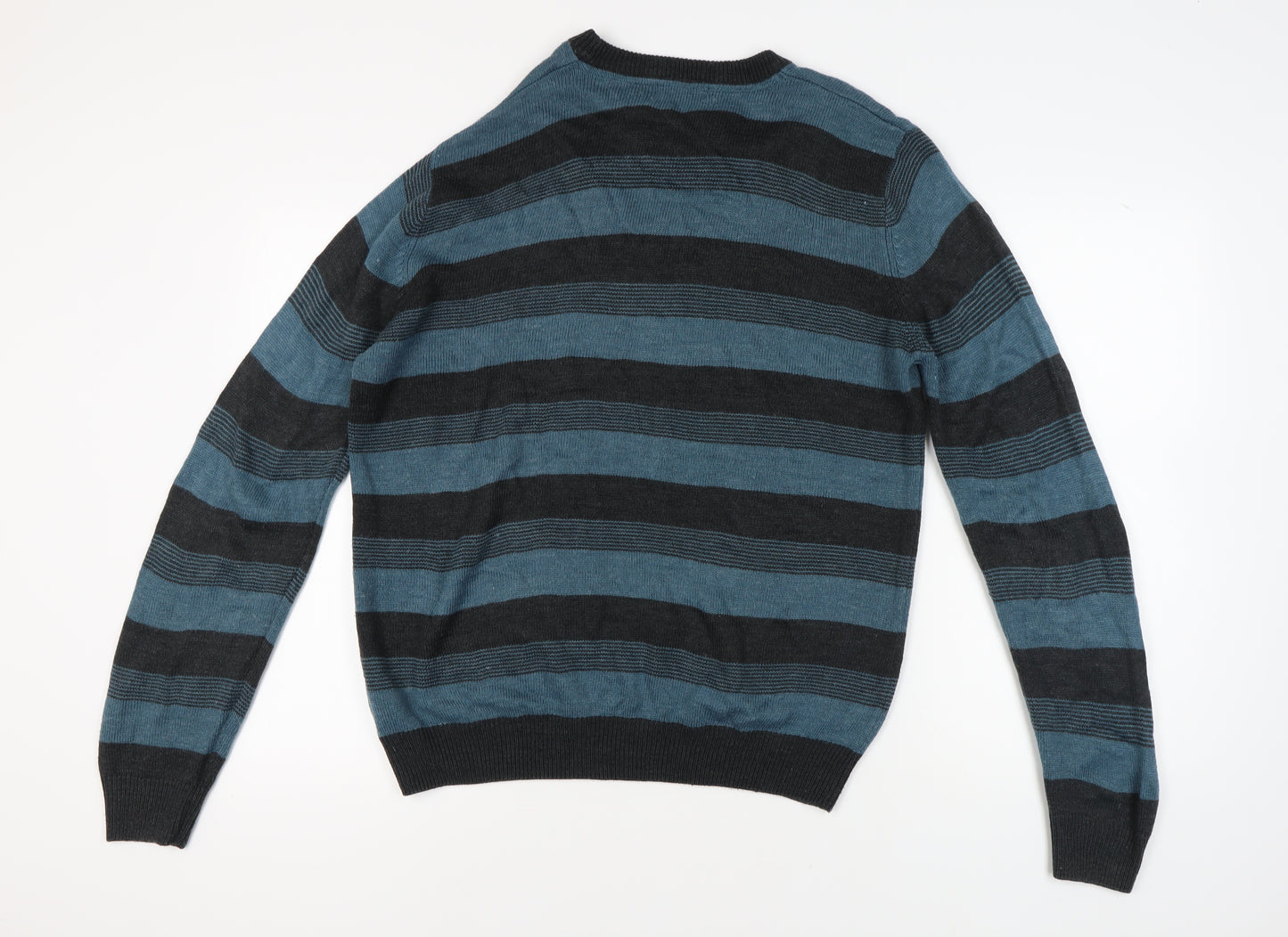 James Pringle Men's XL Blue Striped Pullover Jumper