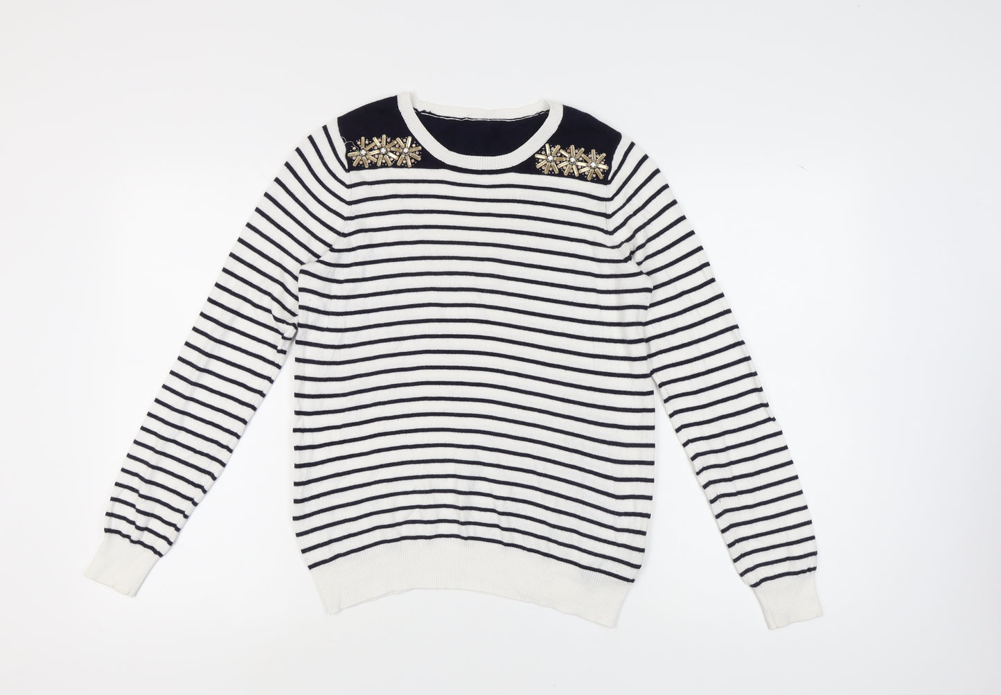 Oasis Women's Striped Pullover Jumper M
