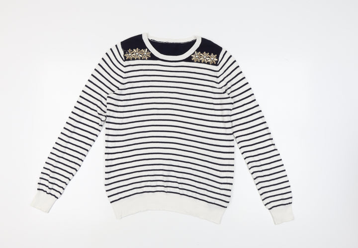 Oasis Women's Striped Pullover Jumper M