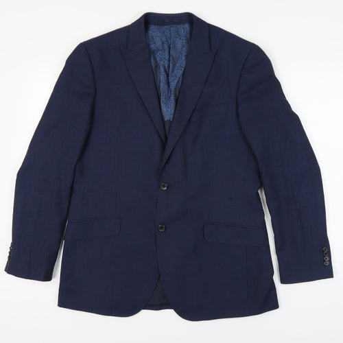 Simon Carter Men's Blue Wool Blazer, Size 40R