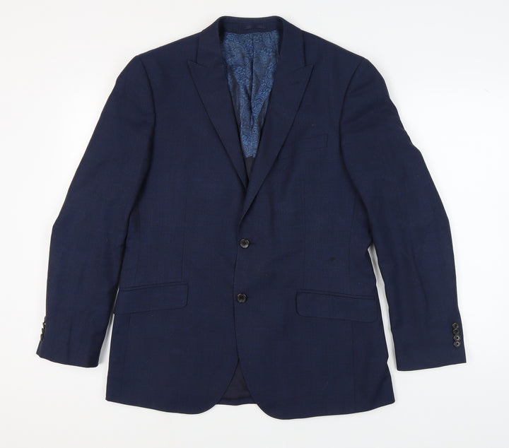 Simon Carter Men's Blue Wool Blazer, Size 40R