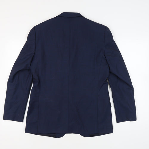 Simon Carter Men's Blue Wool Blazer, Size 40R